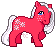 pixel spite of a hot pink pony with a snowflake symbol on her flank