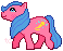 pixel sprite of a hot pink pony with a microphone symbol on her flank