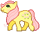 pixel sprite of a pale yellow pony with a tulip symbol on her flank